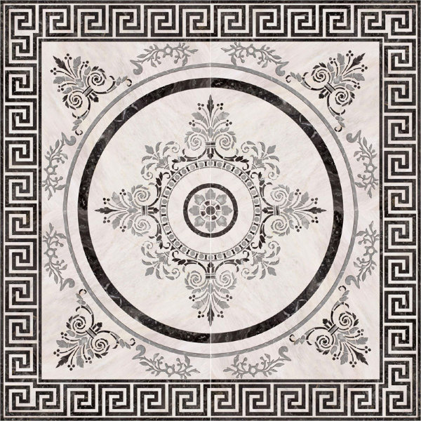 Click ceramica Roseton Nero 4 45х45 декор 