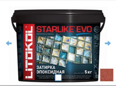 LITOKOL STARLIKE EVO инновационная эпоксидная затирка (СТАРЛАЙК ЭВО) S.580 ROSSO MATTONE, 5кг